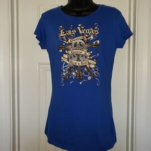 Las Vegas Rock and Roll Royal Blue Tee
